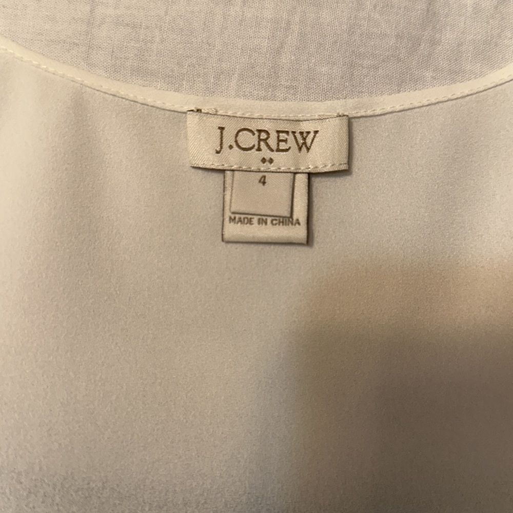 J. Crew 4 Ivory Scoop Neck Sheer Sleeveless Blouse Shell - Picture 9 of 12